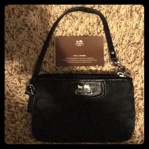 Black coach wristlet, never used